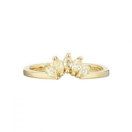 18ct yellow gold and marquise yellow diamond Fan ring