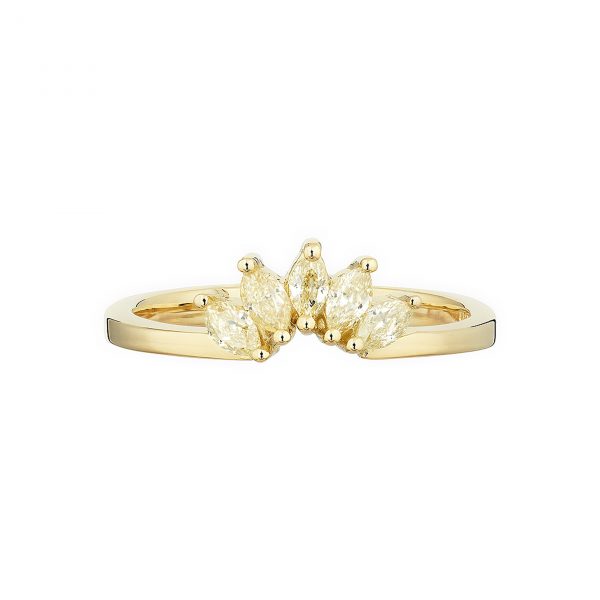 18ct yellow gold and marquise yellow diamond Fan ring