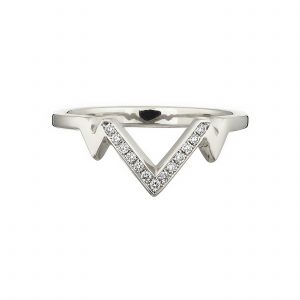 18ct white gold V-shaped tiara ring
