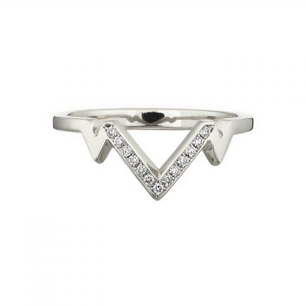 18ct white gold V-shaped tiara ring