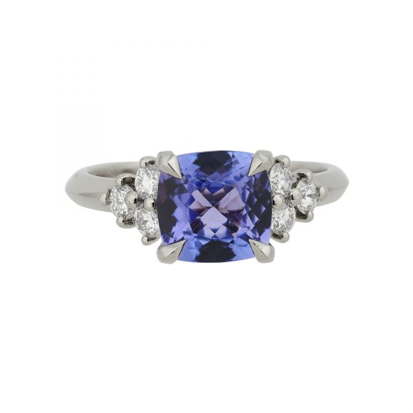 18ct white gold Tanzanite and Diamond Coco cocktail ring