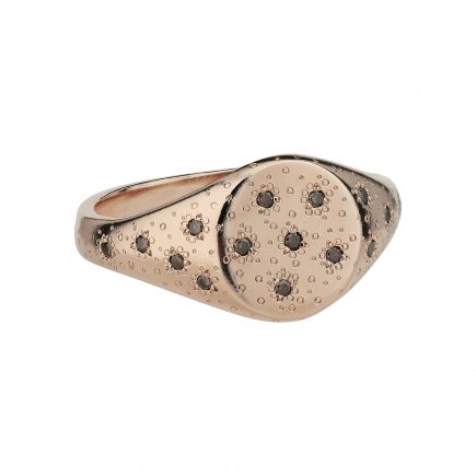 9ct brown dia stardust signet ring