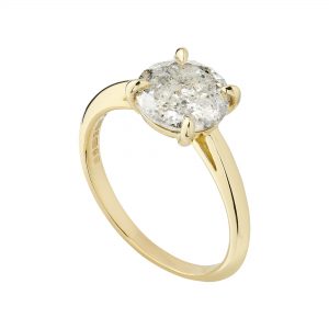 18ct yellow gold 2.02ct salt and pepper diamond engagement ring