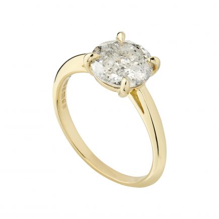18ct yellow gold 2.02ct salt and pepper diamond engagement ring