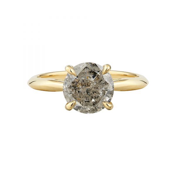 18ct yellow gold 2.02ct salt and pepper diamond engagement ring