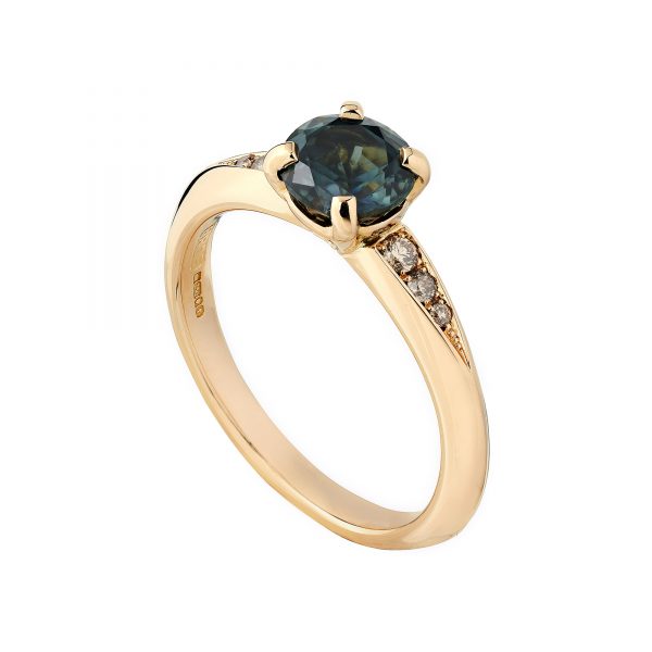 18ct rose gold and Australian sapphire Coco engagement ring