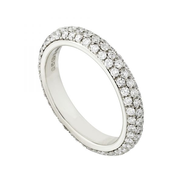 18ct white gold full pave-set diamond eternity ring