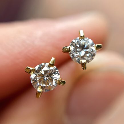 18ct Yellow Gold and Diamond Coco Studs