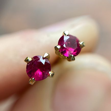 18ct Yellow Gold and Ruby Coco Studs