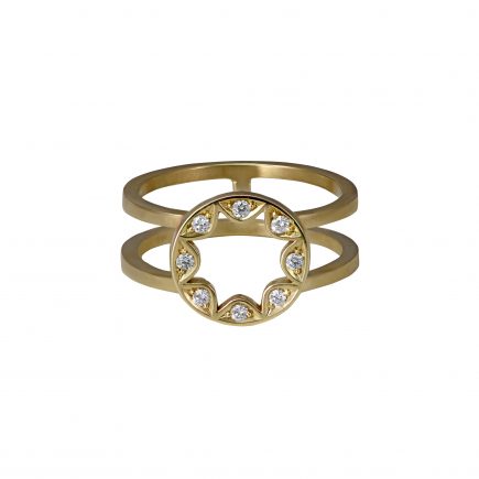 9ct yellow gold Cara Tonkin Scalloped Disc Ring