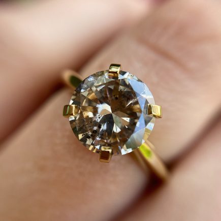18ct yellow gold and 2 carat Champagne diamond ring