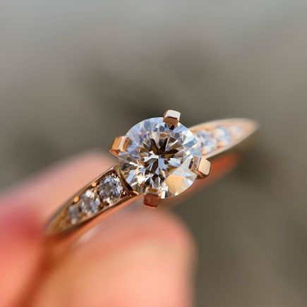 18ct rose gold and white diamond Coco engagement ring