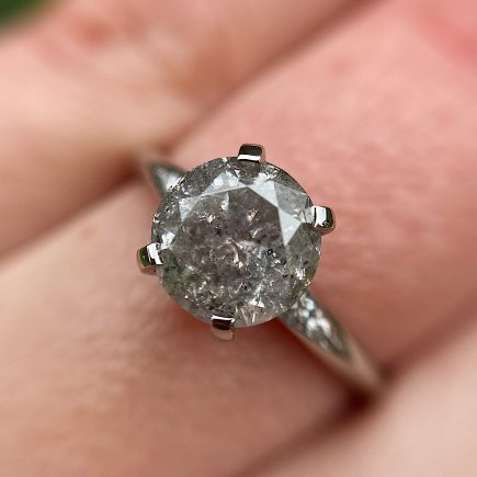 Mini Coco Salt and Pepper Diamond Platinum Engagement Ring