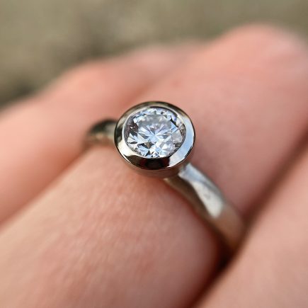 18ct White Gold and 0.51ct White Diamond Molten Engagement Ring