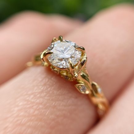 18ct Yellow Gold and 0.60ct Diamond Rose and Thorn Ring