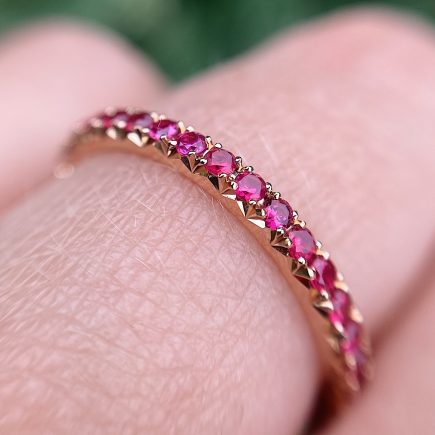 18ct Rose Gold French-cut Ruby Eternity Ring