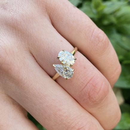 18ct Yellow Gold Lab-Grown Diamond 'Toi et Moi' Ring
