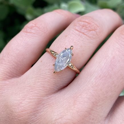 18ct Rose Gold Marquise Unicorn Diamond Mini Coco Engagement Ring