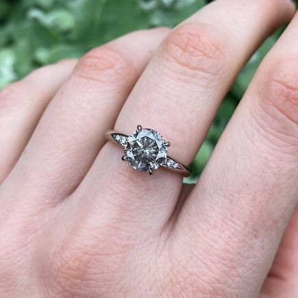 18ct White Gold 2.31ct Salt and Pepper Diamond Coco Engagement Ring