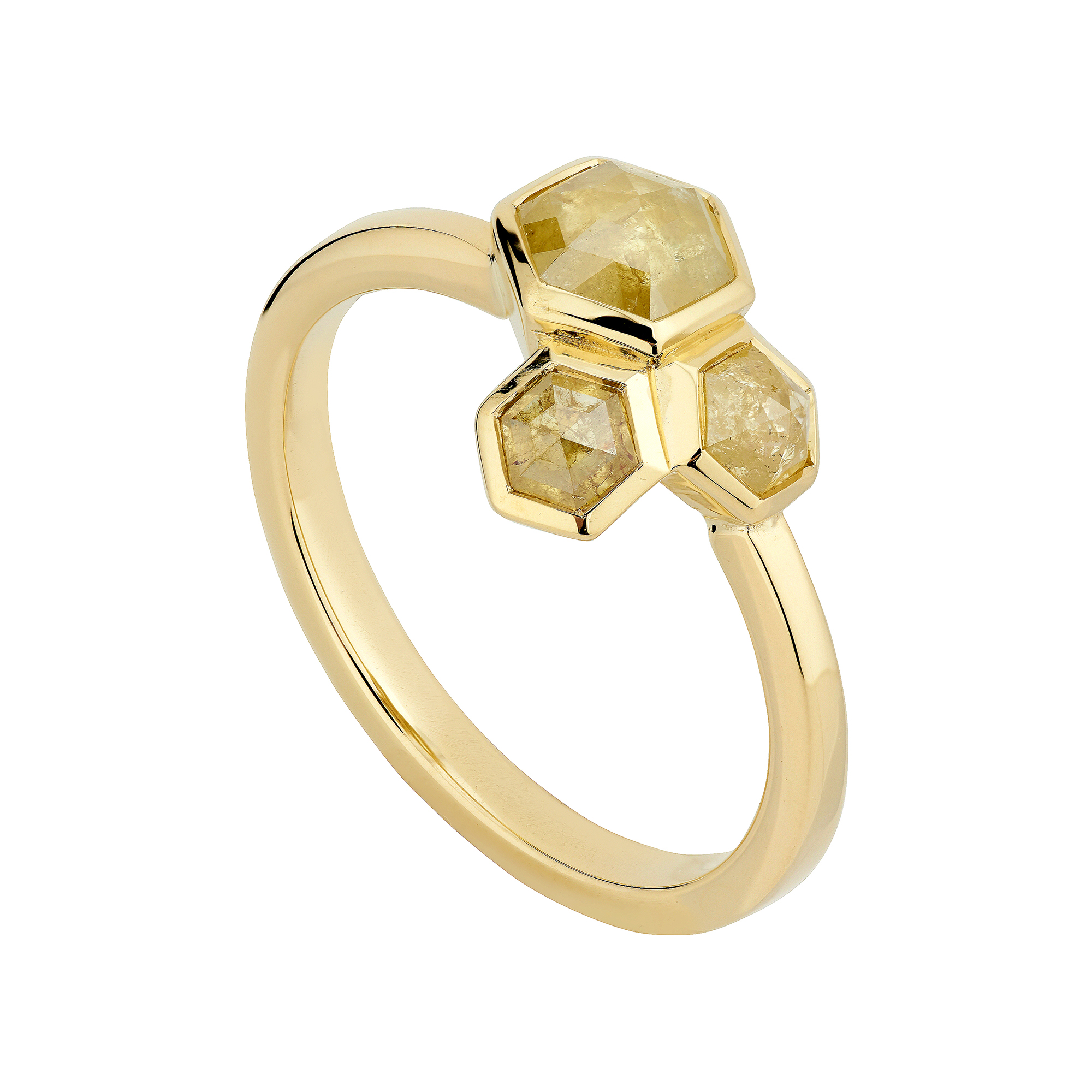Diamond hexagon ring on sale