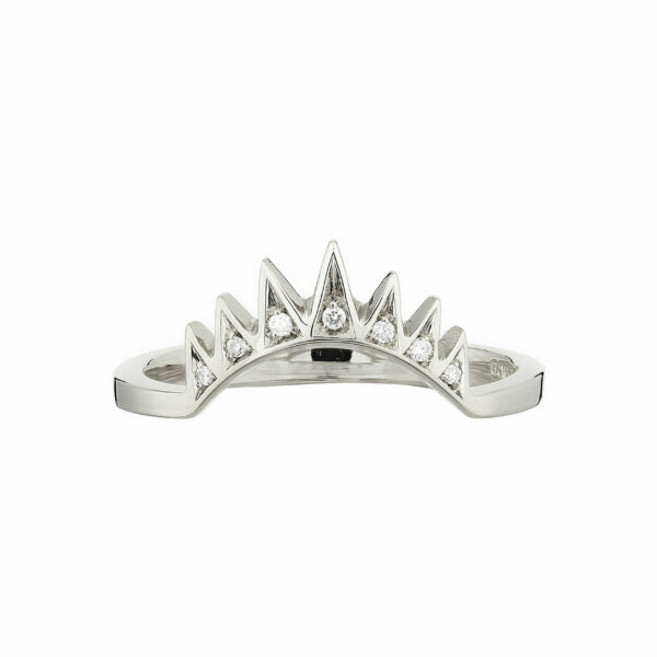 18ct white gold and diamond Crown ring