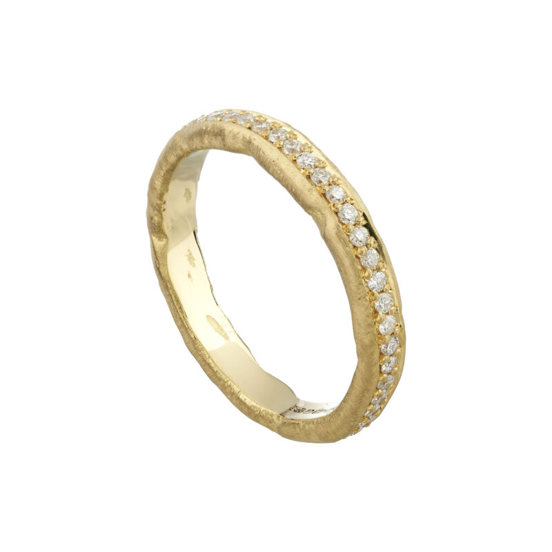 18ct yellow gold and diamond Molten full eternity ring - Baroque Jewellery