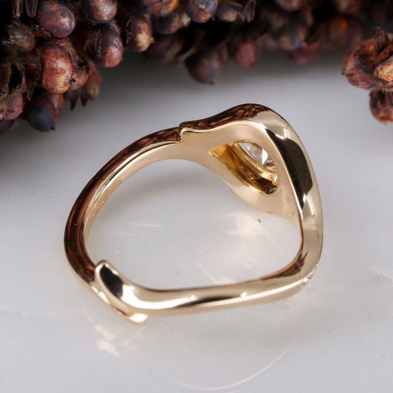 18ct rose gold and pear-shaped champagne diamond atlantis ring