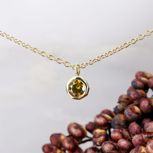 18ct yellow gold and cognac diamond brighton rocks necklace