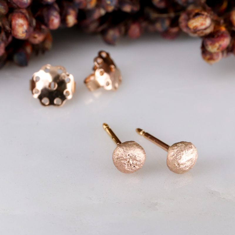 18ct rose gold large molten earstuds