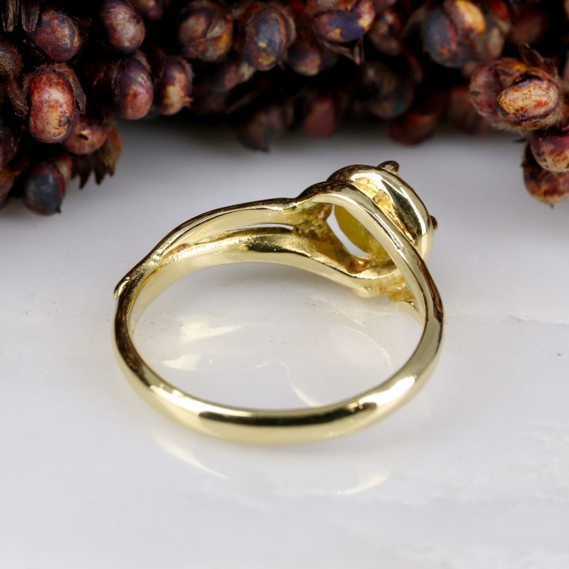 18ct yellow gold and 1ct yellow rose-cut diamond woodland ring