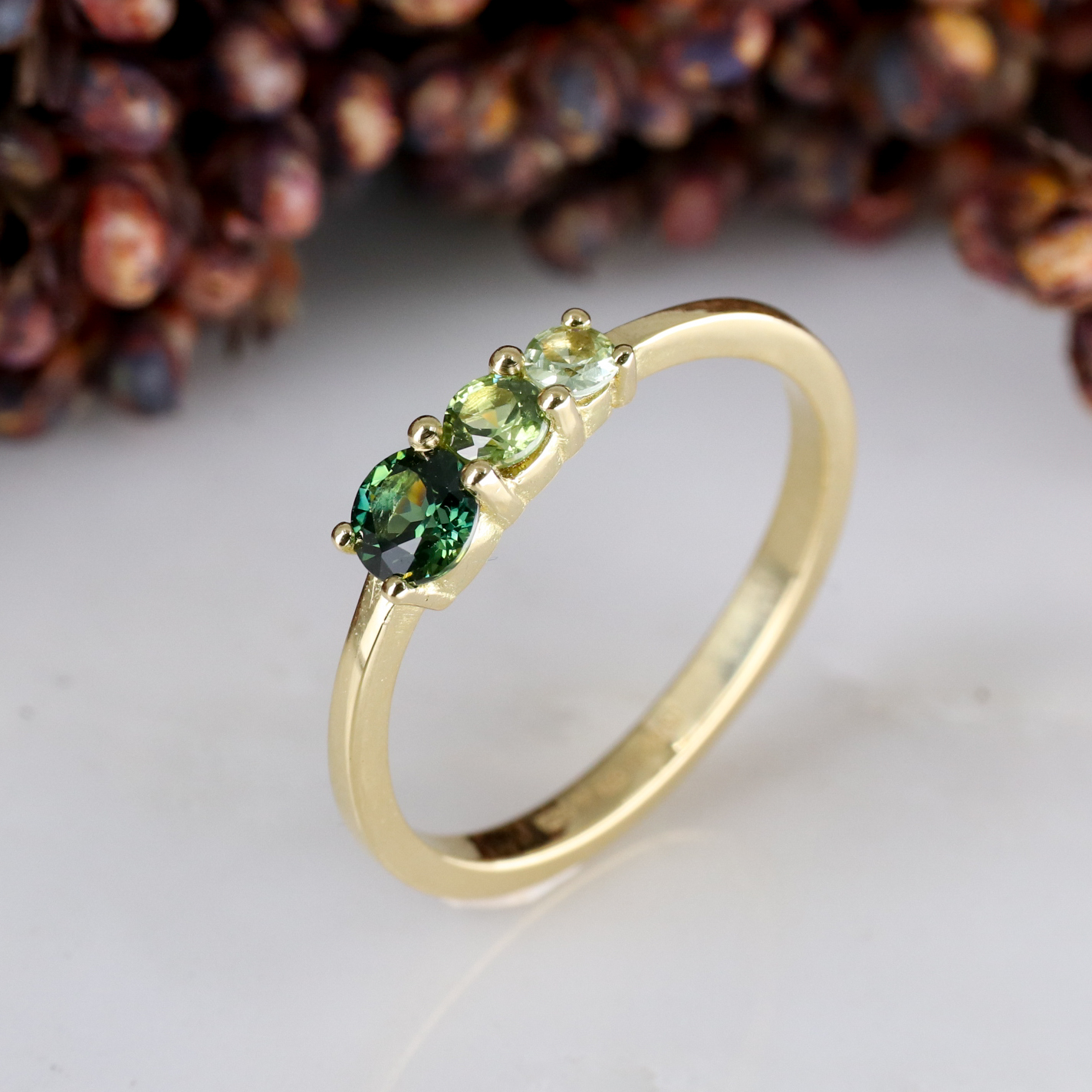 Eloise | Australian Blue-Green Parti Sapphire Ring - World Treasure Designs