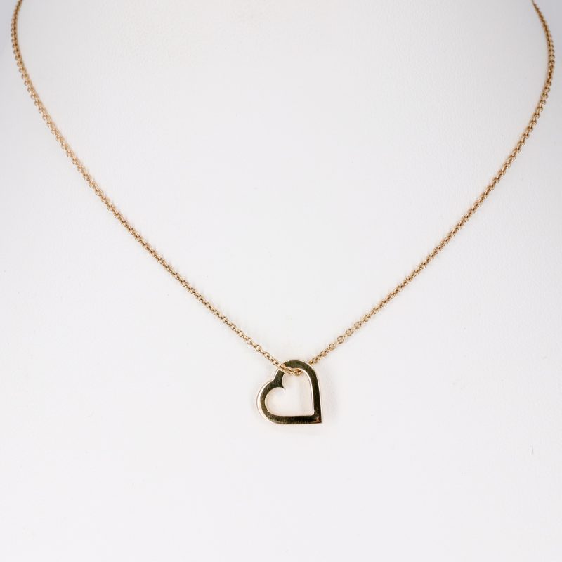 18ct rose gold heart pendant