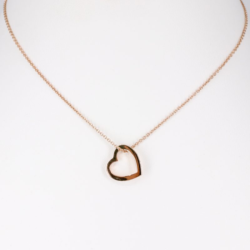 18ct rose gold and cinnamon diamond-set heart pendant