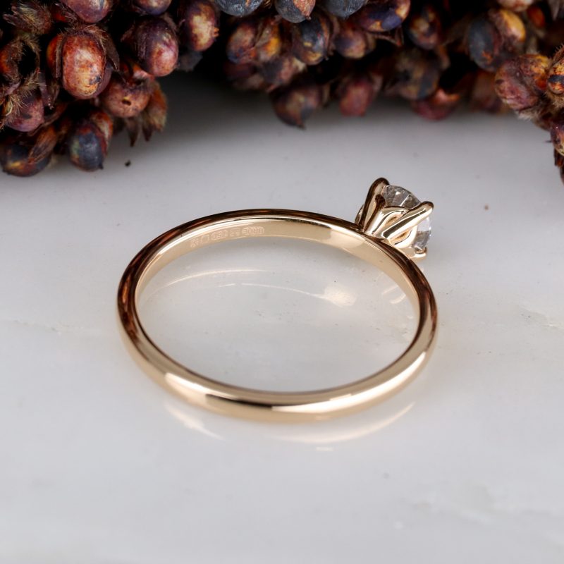 18ct rose gold tulip ring with 0.46ct salt and pepper diamond