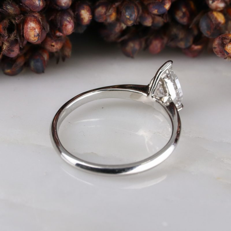 Platinum salt and pepper pear shape diamond mini coco ring