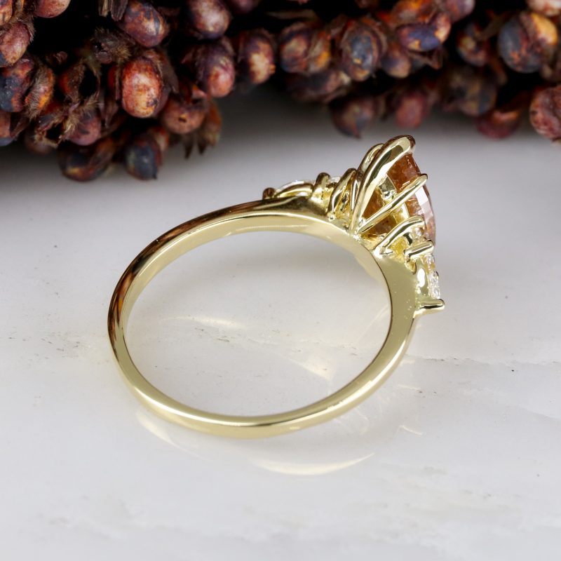 18ct yellow gold cayenne salt and pepper marquise and white diamond ring