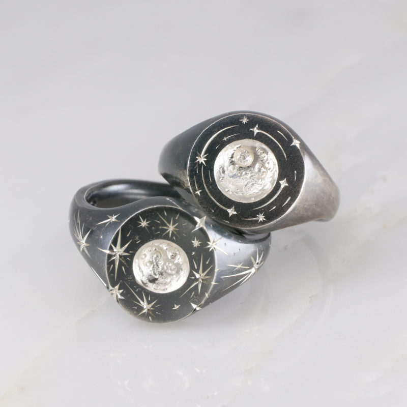 Moon engraved moon rings - EXPORT-5