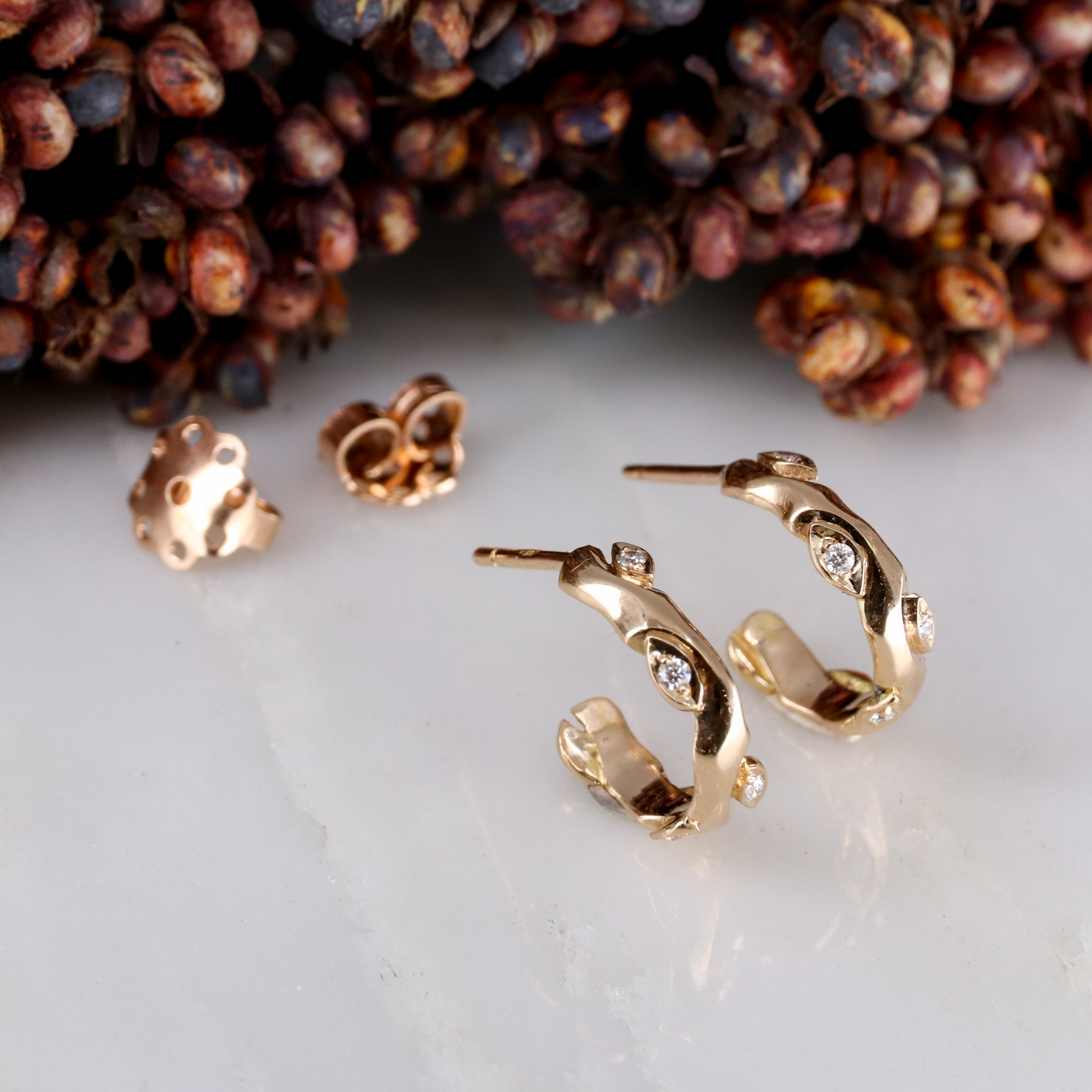 Mini rose gold hoops hotsell