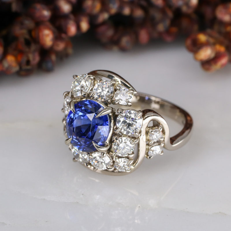 18ct white gold limited edition sapphire and diamond ring18ct white gold limited edition sapphire and diamond ring