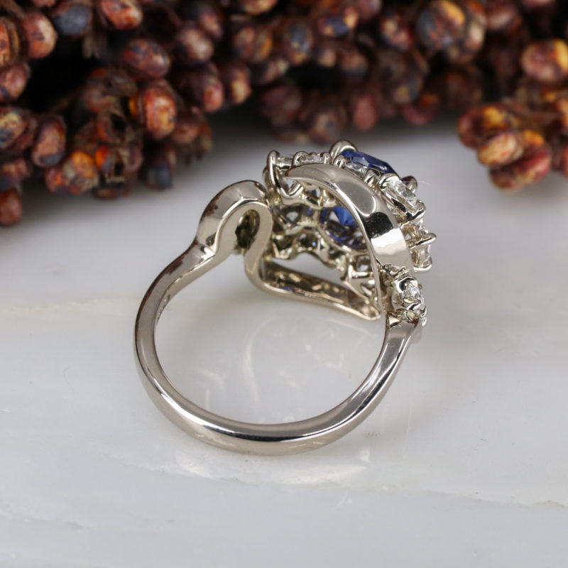 18ct white gold limited edition sapphire and diamond ring