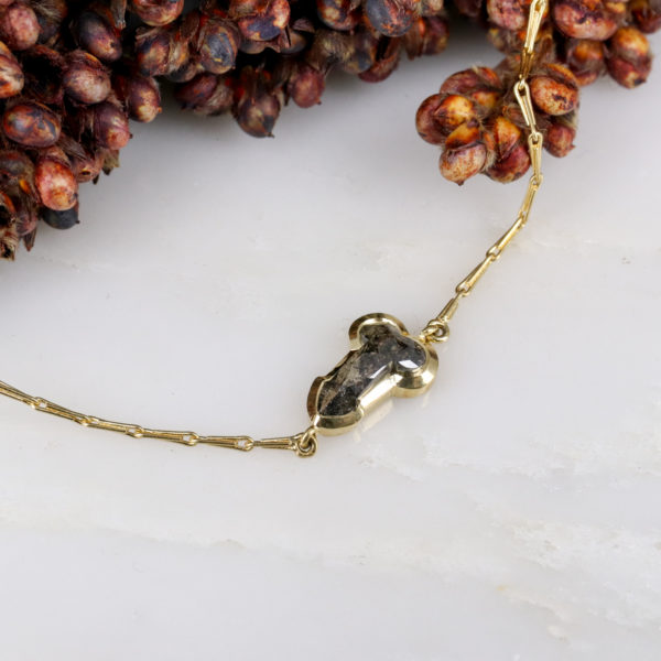 18ct yellow gold rose cut diamond p*nis pendant