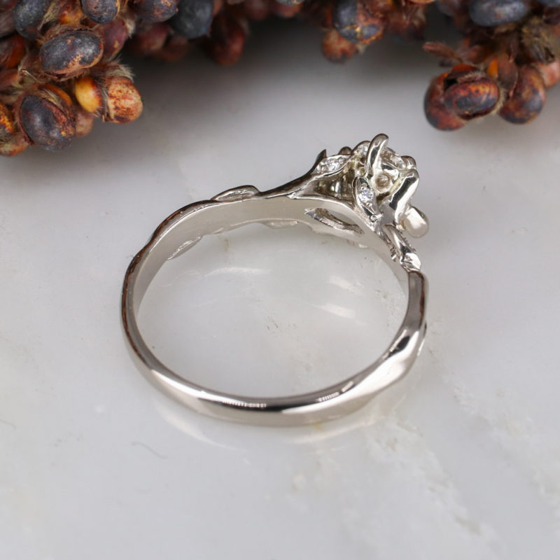 18ct white gold diamond Rose and Thorn cluster ring
