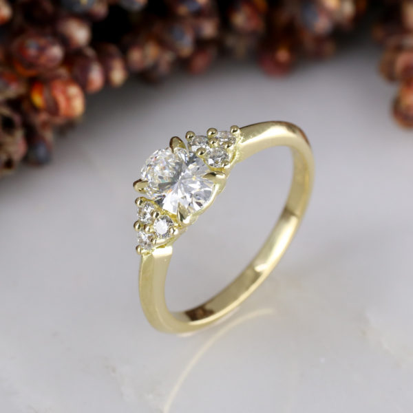 18ct yellow gold Mini Coco Cluster Engagement Ring with Lab-grown Diamonds