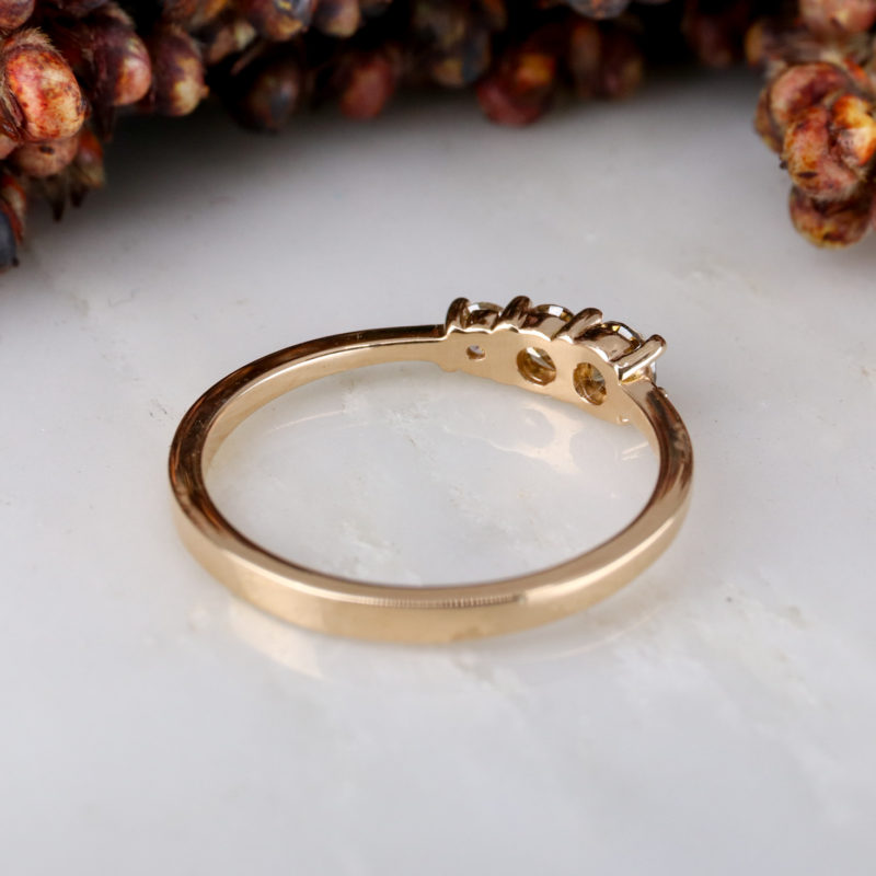 18ct rose gold triple ring with cinnamon diamonds