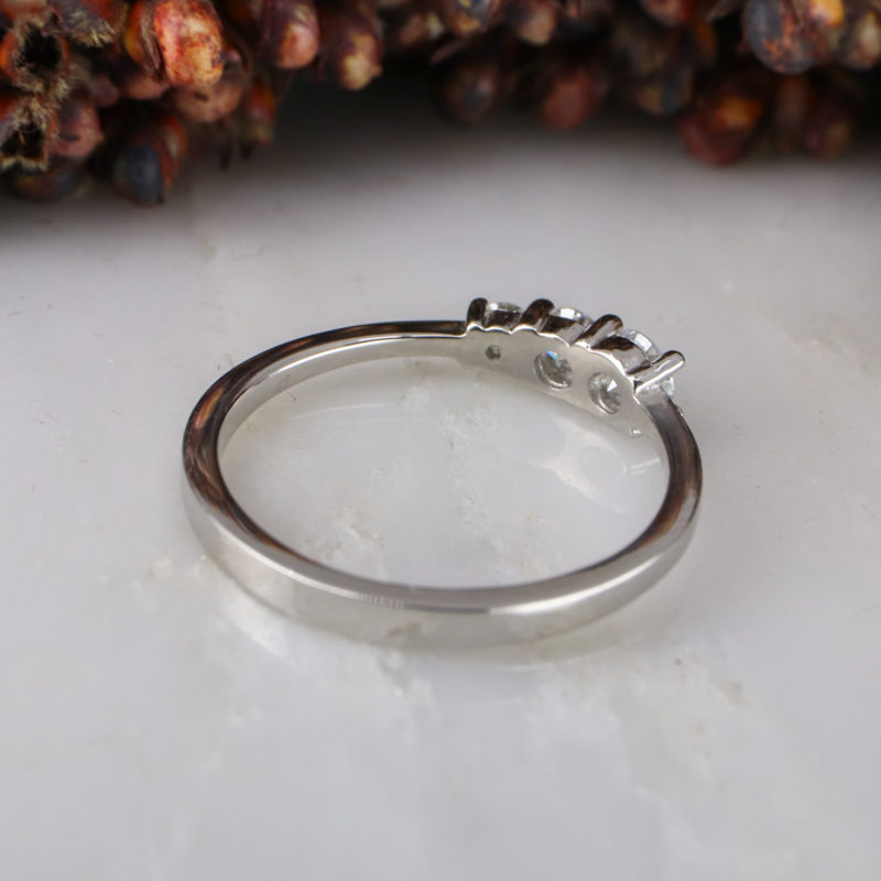 Platinum triple ring with lab grown white diamonds