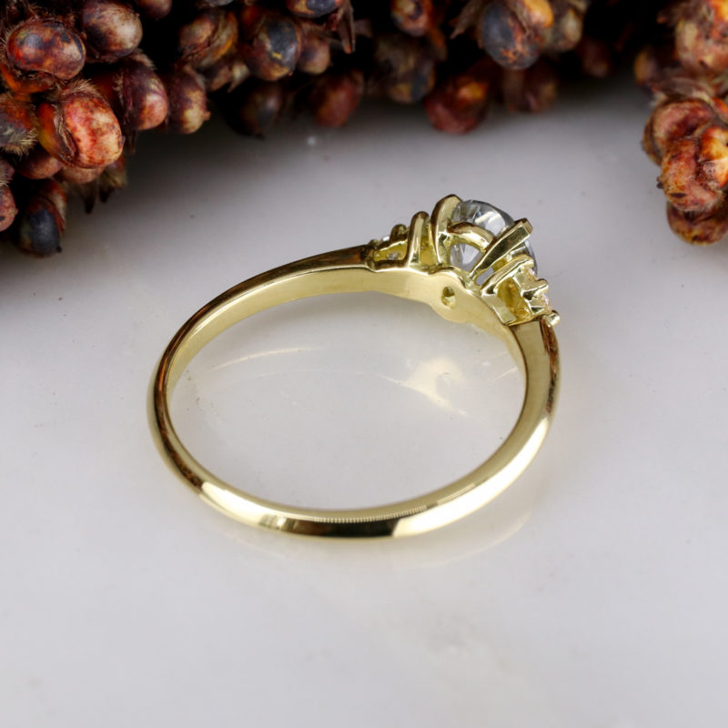 18ct yellow gold Mini Coco Cluster Engagement Ring with lilac sapphire and white diamond