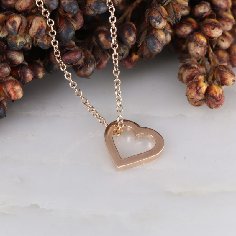 9ct rose gold heart pendant