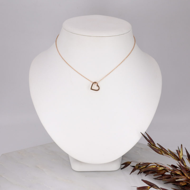 9ct rose gold heart pendant