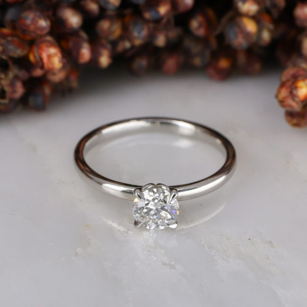 Platinum Tulip ring with Lab-grown Diamond
