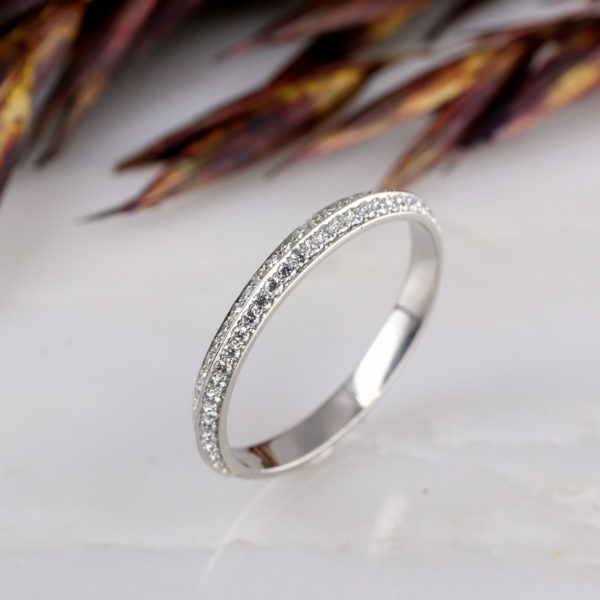 Platinum coco double-sided diamond full eternity ring